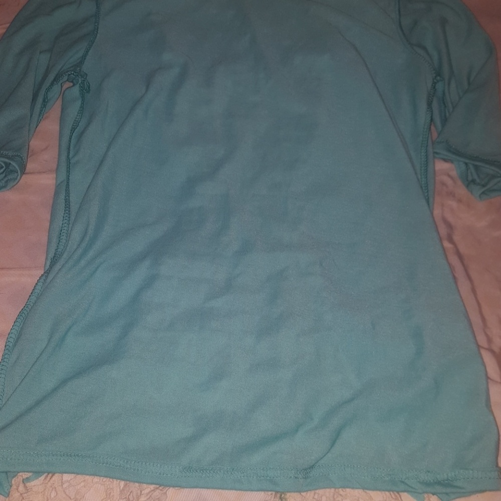 Quarter sleeve greenish blue  shirt